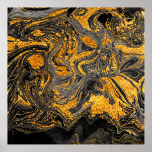 Agate Crystal. Futuristic Modern Suminagashi. Swir Poster