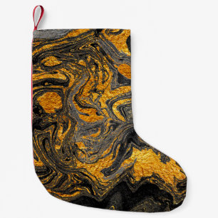 Agate Crystal. Futuristic Modern Suminagashi. Swir Small Christmas Stocking
