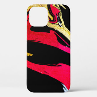 Agate Crystal. Golden swirl, artistic design. The  iPhone 12 Case