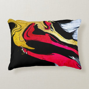 Agate Crystal. Golden swirl, artistic design. The Decorative Cushion