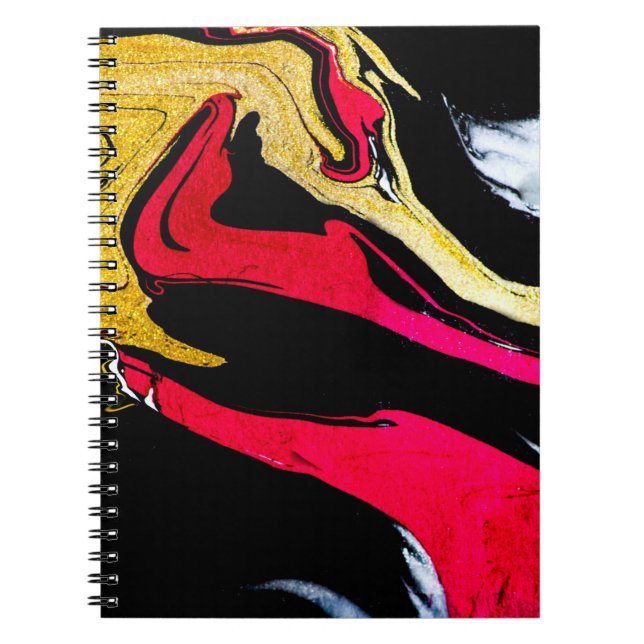 Agate Crystal. Golden swirl, artistic design. The  Notebook (Front)