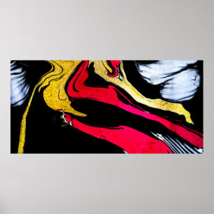 Agate Crystal. Golden swirl, artistic design. The  Poster