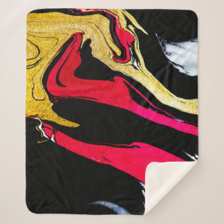 Agate Crystal. Golden swirl, artistic design. The  Sherpa Blanket
