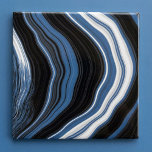 Agate effect, black, white and blue ceramic tile<br><div class="desc">This striking marble effect tile showcases a bold digital agate design with flowing swirls of blue, black, and white, creating a dynamic and contemporary appearance. It is an excellent choice for modern bathrooms or as a standout accent in a boyish bedroom. The abstract pattern and geode- nspired lines add rich...</div>