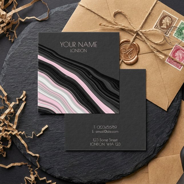 Agate effect stripy earring holder (Agate effect stripy earring holder.)