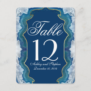 Agate Elegant Pretty Blue Teal Geode Pattern Invitation