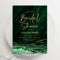 Agate Emerald Green Gold Bridal Shower