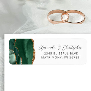 Agate Emerald Green Wedding Return Address Label