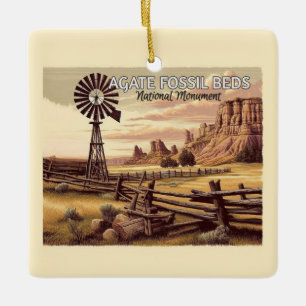 Agate Fossil Beds National Monument Christmas  Ceramic Ornament