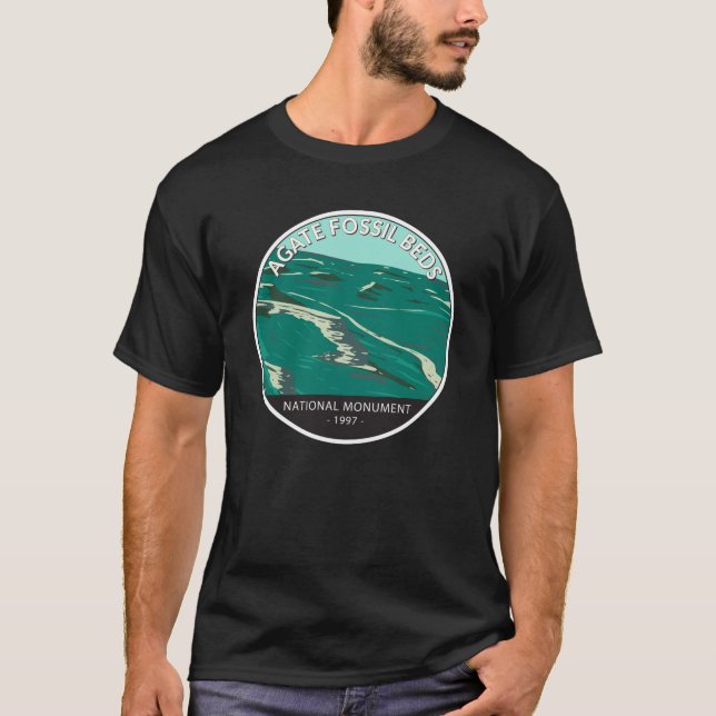 Agate Fossil Beds National Monument Nebraska Retro T-Shirt (Front)