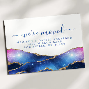 Agate Galaxy Celestial Stars Moving Announcement Postcard