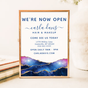 Agate Galaxy Celestial Stars Salon Grand Opening Poster