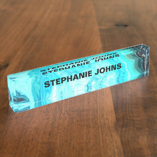 Agate Gemstone Geode Custom Name Abstract Art 2022 Nameplate