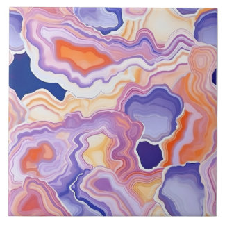 Agate Geode Endless Pattern Ceramic Tile