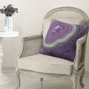 Agate Geode Glitter Violet ID647 Cushion