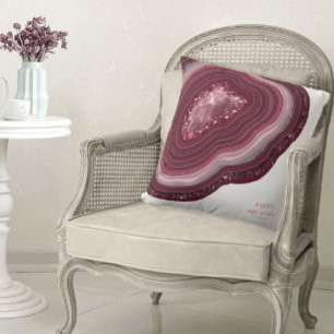 Agate Geode Glitter Wedding Burgundy ID647 Cushion