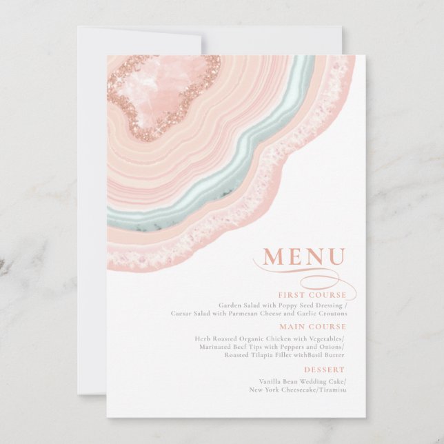 Agate Geode Glitter Wedding Rose Gold ID647 (Front)