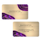 Agate Geode Gold Metal Business Card