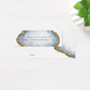 Agate Geode Pearl Golden Wedding Insert Card
