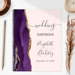 Agate Geode Purple Gold Blush Wedding Plans Planner
