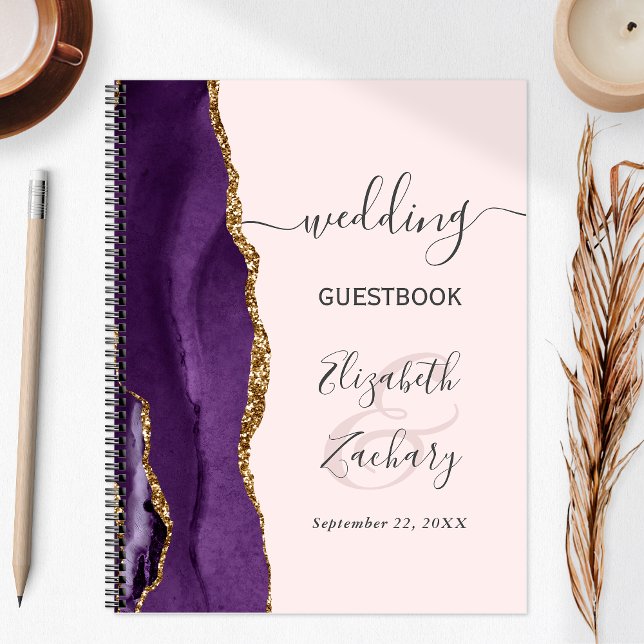 Agate Geode Purple Gold Blush Wedding Plans Planner (Creator Uploaded)