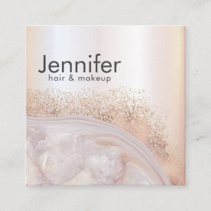 Agate geode rose gold modern elegant square business card