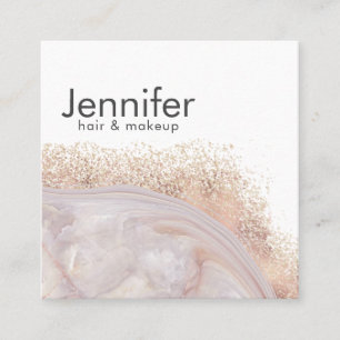 Agate geode rose gold modern elegant square business card