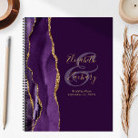 Agate Geode Script Purple Gold Plum Wedding Plans Planner<br><div class="desc">This elegant modern wedding planner features a purple watercolor design trimmed with faux gold glitter. Easily customise the gold-coloured text on a rich plum background, with the names of the bride and groom in handwriting calligraphy over a large ampersand. Add the title and wedding date below in italics. The back...</div>