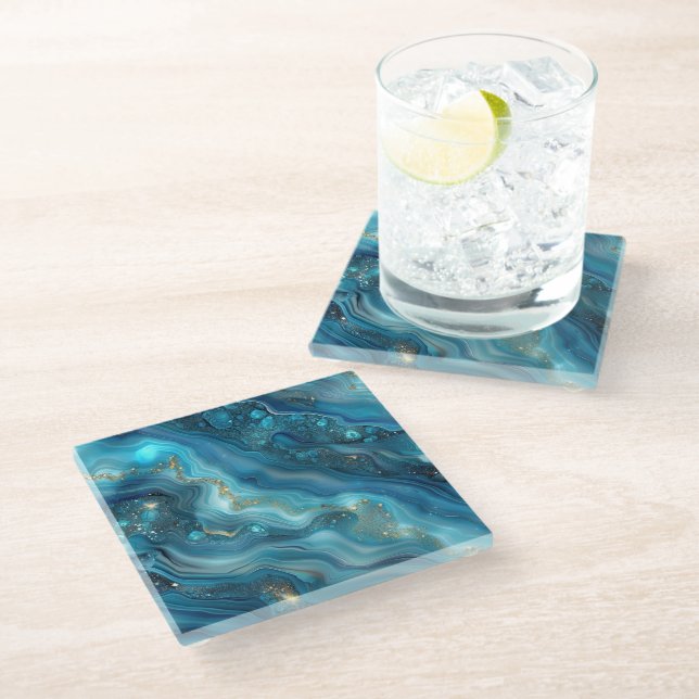 Agate Glass Coaster (Angled)