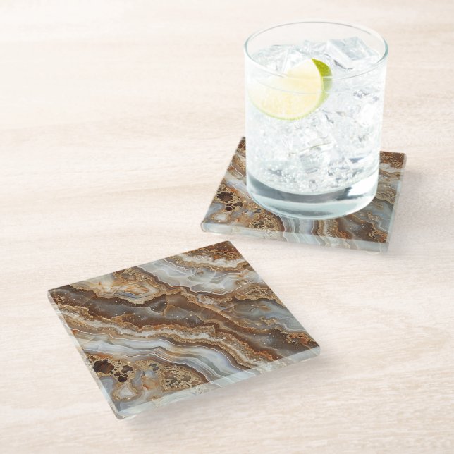 Agate Glass Coaster (Angled)