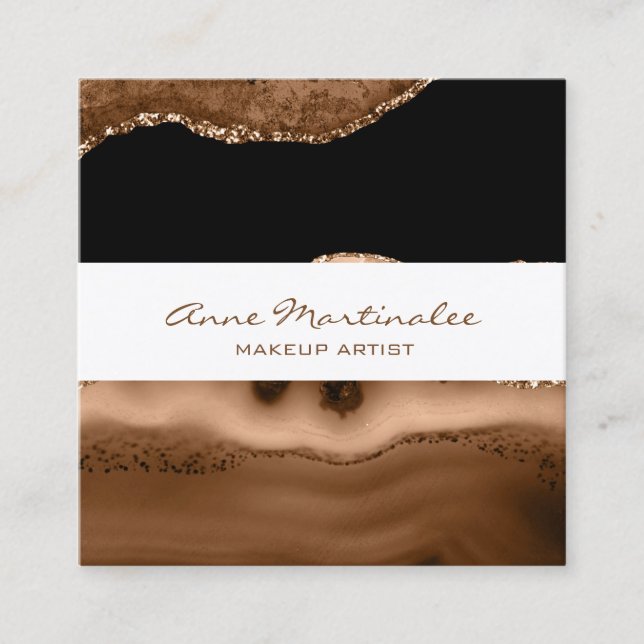 Agate Glitz Square Business Card (Front)