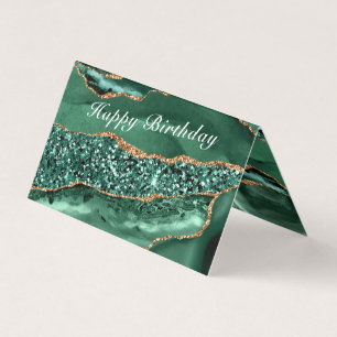 Agate Green Gold Emarald Birthday Card