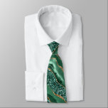 Agate Green Gold Glitter Marble Emerald Neck Tie<br><div class="desc">Agate Green Gold Glitter Geode Marble Emerald Sparkle Personalised Birthday - Anniversary or Wedding Gift / Suppliest - Or Add Your Name - Text - Make Your Special Gift - Resize and move or remove and add text / elements with customisation tool. Design by MIGNED. Please see my other projects...</div>