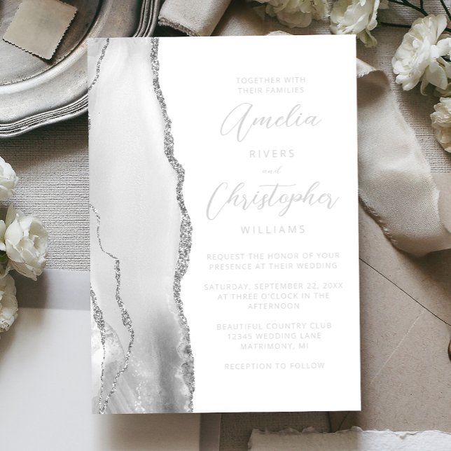 Agate Grey Silver Script Wedding (Creator Uploaded)