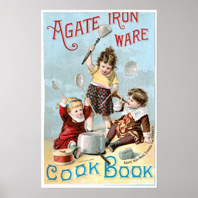 Agate Iron Ware Vintage Cookbook Ad Art Poster (Front)