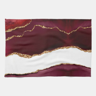 Agate liede vin and gold tea towel