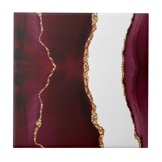 Agate liede vin et or ceramic tile (Front)