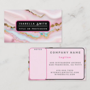 Agate Marble Popular Blue Pink Gold Collection Business Card