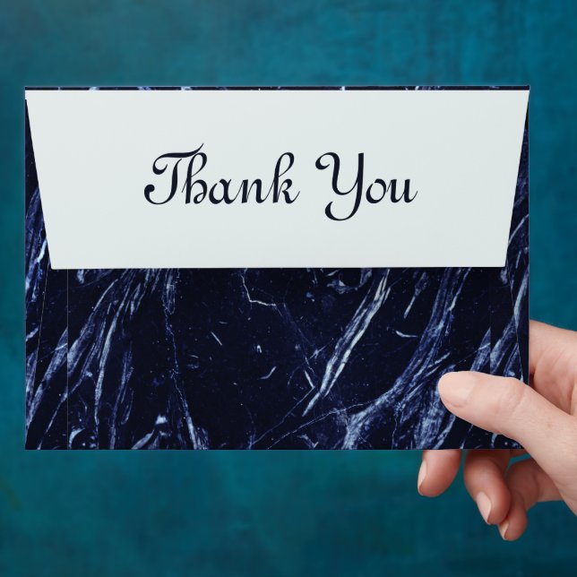 Agate Navy Blue Marble swirl Envelope (Hand)