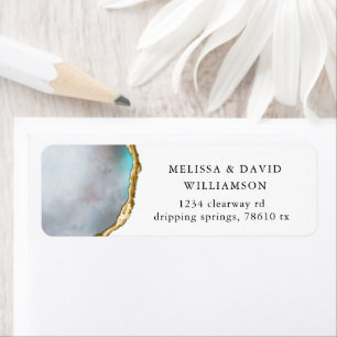 Agate Pearl Golden Return Address Label