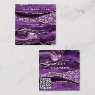 Agate Purple Gold QR Code Business Card