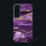 Agate Purple Gold Sparkly Marble Custom Name Samsung Galaxy Case<br><div class="desc">Samsung Galaxy Cases or iPhone Cases with Agate Purple Violet Gold Glitter Geode Custom Name Sparkle Marble Personalised Birthday - Anniversary or Wedding Gift / Suppliest - Add Your Name - Text or Remove - Make Your Special Phone Gift - Resize and move or remove and add text / elements...</div>