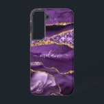 Agate Purple Gold Sparkly Marble Custom Name Samsung Galaxy Case<br><div class="desc">Samsung Galaxy Cases or iPhone Cases with Agate Purple Violet Gold Glitter Geode Custom Name Sparkle Marble Personalised Birthday - Anniversary or Wedding Gift / Suppliest - Add Your Name - Text or Remove - Make Your Special Phone Gift - Resize and move or remove and add text / elements...</div>