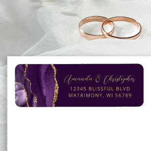 Agate Purple Plum Wedding Return Address Label