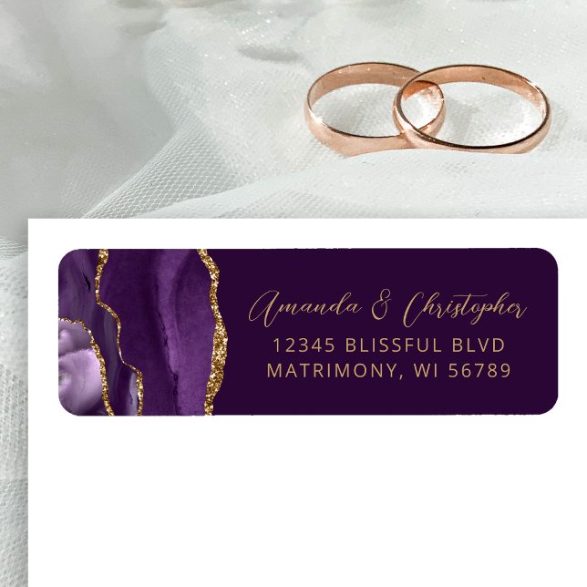 Agate Purple Plum Wedding Return Address Label (Creator Uploaded)