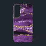 Agate Purple Violet Gold Glitter Marble Your Name Samsung Galaxy Case<br><div class="desc">Agate Purple Violet Gold Glitter Geode Custom Name Sparkle Marble Personalised Birthday - Anniversary or Wedding Gift / Suppliest - Add Your Name - Text or Remove - Make Your Special Gift - Resize and move or remove and add text / elements with customisation tool. Design by MIGNED. Please see...</div>