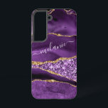 Agate Purple Violet Gold Glitter Your Name Luxury Samsung Galaxy Case<br><div class="desc">Agate Purple Violet Gold Glitter Geode Custom Name Sparkle Marble Personalised Birthday - Anniversary or Wedding Gift / Suppliest - Add Your Name - Text or Remove - Make Your Special Gift - Resize and move or remove and add text / elements with customisation tool. Design by MIGNED. Please see...</div>