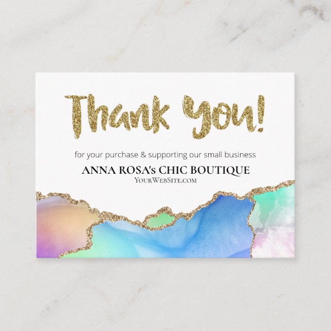 *~* AGATE QR Logo THANK YOU Review AP8 Rainbow Enclosure Card (Front)