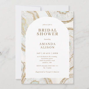 Agate Quartz Background Bridal Shower Invitation