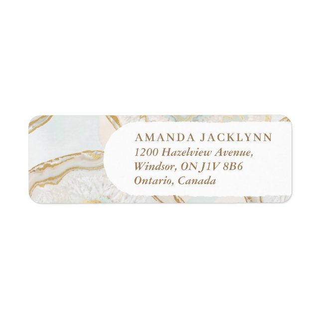 Agate Quartz Texture Return Address Label (Front)